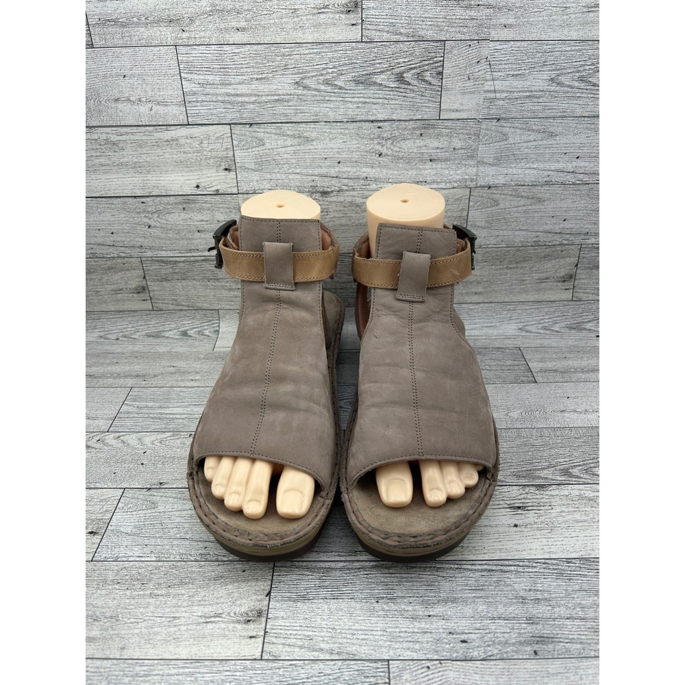 Naot Leather Ankle Strap Wedge Sandals Taupe Tan Israel Women Size EU 41 US 10